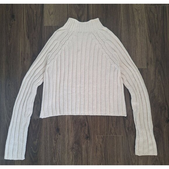 💙 American Eagle Soft Knit Cream Sweater Size M/L Comfy Cozy Preppy - Picture 6 of 7